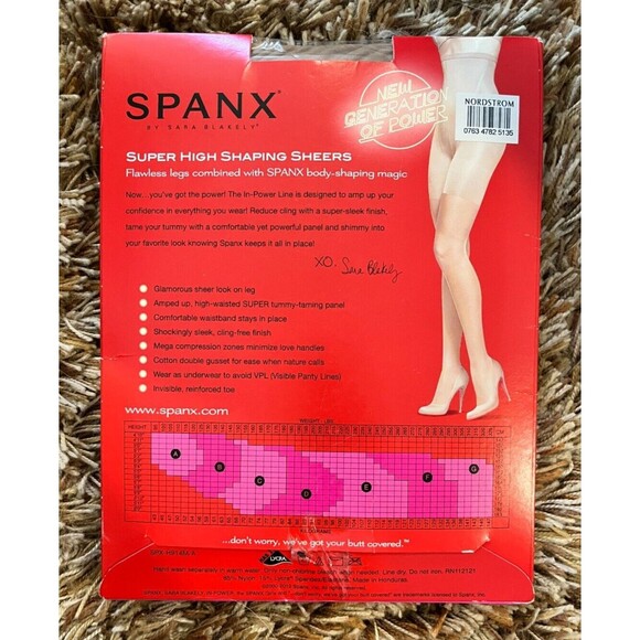 Spanx In Power Line Super High Shaping Sheers Size C Nude Tummy Control NEW - Picture 4 of 6